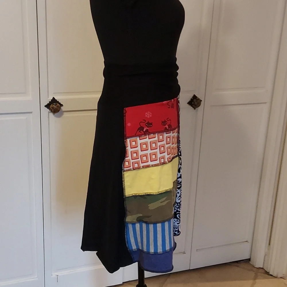 Hippie Patchwork Skirt Short Bohemian Style A line  Size S Multi Color